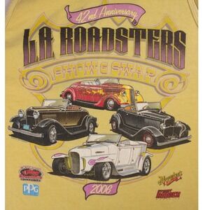 LA Roadsters Hot Rod Swap‎ Meet 2006 Tank Top Yellow Graphic Shirt Adult Large